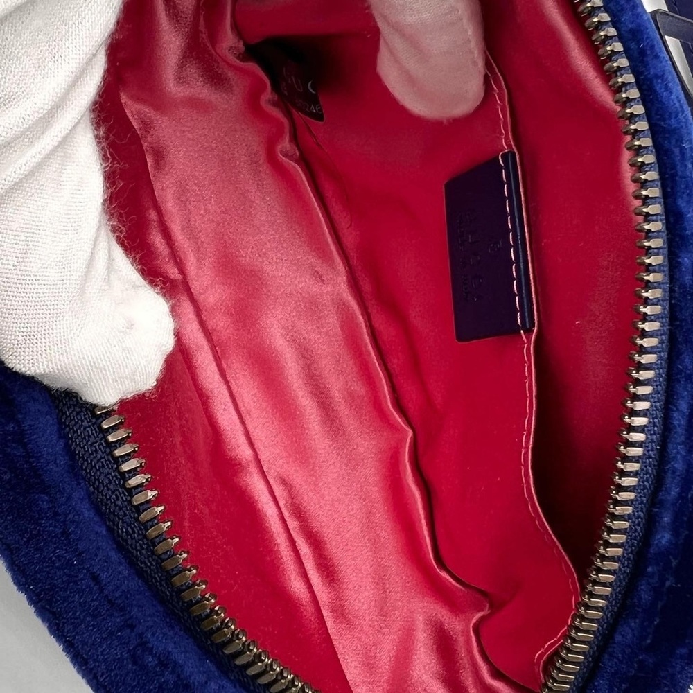 Authentic Gucci Marmont Blue Velvet belt bag - Picture 10 of 16